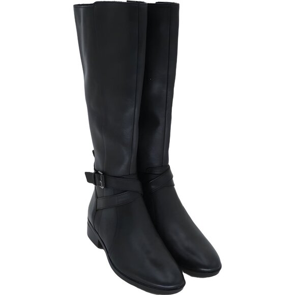 Naturalizer Women's Black Leather Knee High Riding Boot 5 M - Fast Shipping - Picture 1 of 6